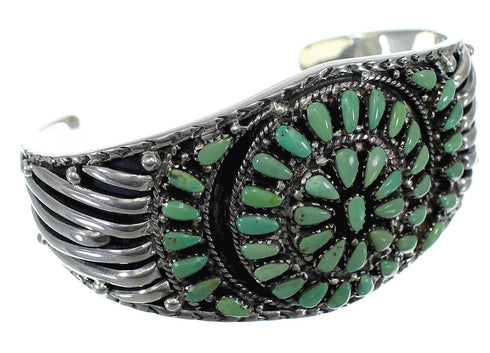 Southwest Turquoise Genuine Sterling Silver Cuff Bracelet CX49378