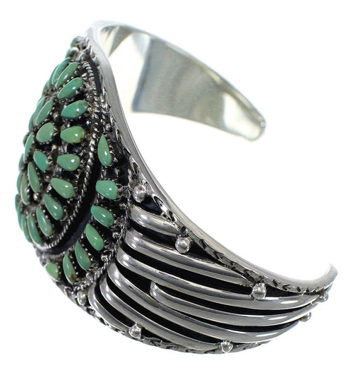 Southwest Turquoise Genuine Sterling Silver Cuff Bracelet CX49378