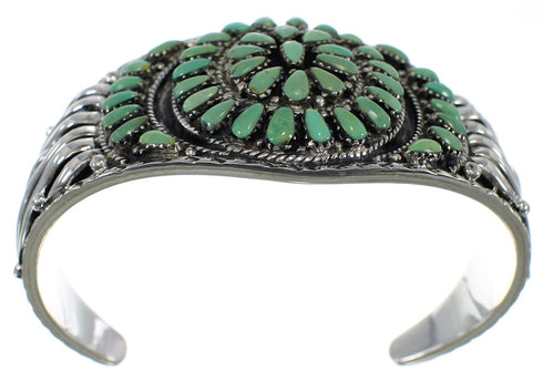 Southwest Turquoise Genuine Sterling Silver Cuff Bracelet CX49378