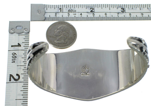 Southwest Turquoise Genuine Sterling Silver Cuff Bracelet CX49378