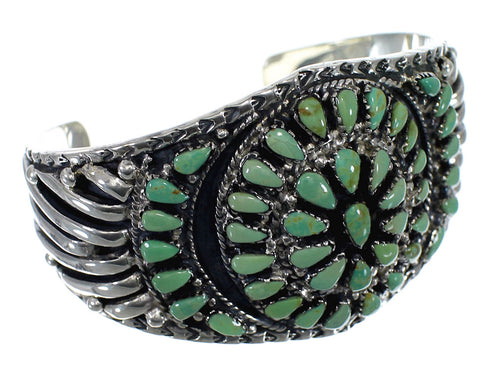 Turquoise Authentic Sterling Silver Southwest Cuff Bracelet CX49390