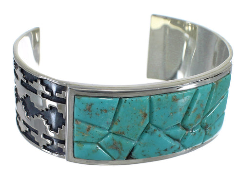 Turquoise Authentic Sterling Silver Substantial Cuff Bracelet CX49248