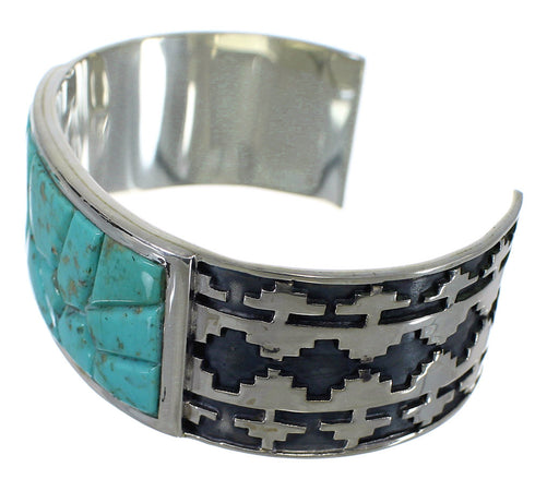 Turquoise Authentic Sterling Silver Substantial Cuff Bracelet CX49248