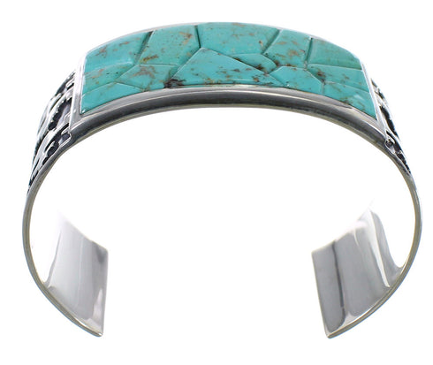 Turquoise Authentic Sterling Silver Substantial Cuff Bracelet CX49248