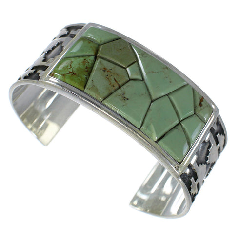 Genuine Sterling Silver Turquoise Substantial Cuff Bracelet CX49253