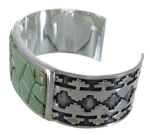 Genuine Sterling Silver Turquoise Substantial Cuff Bracelet CX49253