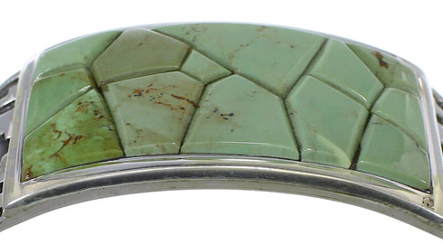 Genuine Sterling Silver Turquoise Substantial Cuff Bracelet CX49253