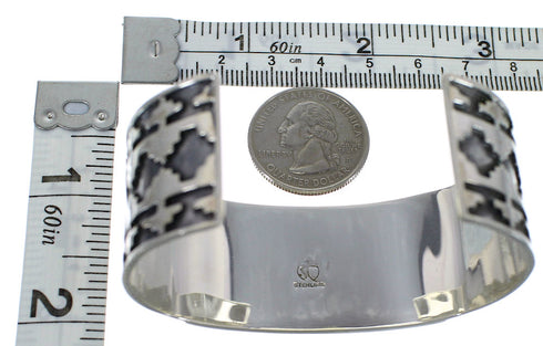 Genuine Sterling Silver Turquoise Substantial Cuff Bracelet CX49253