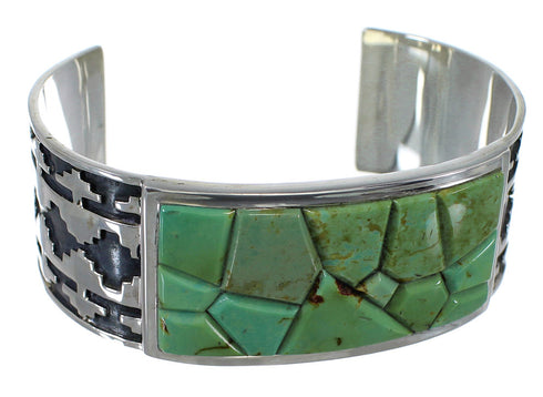 Southwest Turquoise Sterling Silver Sturdy Cuff Bracelet CX49267