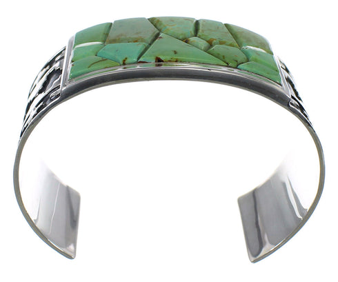 Southwest Turquoise Sterling Silver Sturdy Cuff Bracelet CX49267