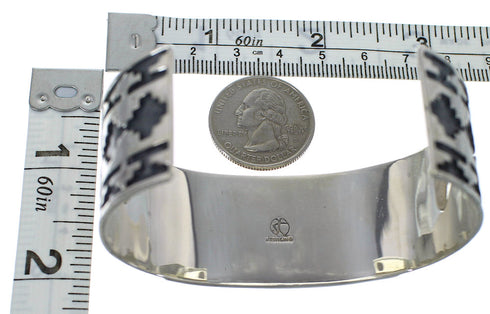 Southwest Turquoise Sterling Silver Sturdy Cuff Bracelet CX49267