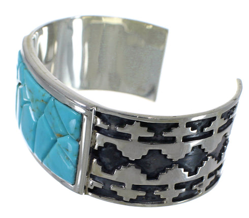 Sterling Silver Turquoise Southwest Well-Built Cuff Bracelet CX49275