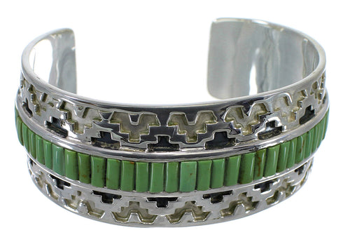 Southwest Sterling Silver Turquoise Well-Built Cuff Bracelet CX49282