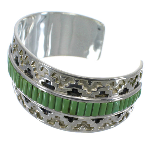 Southwest Sterling Silver Turquoise Well-Built Cuff Bracelet CX49282