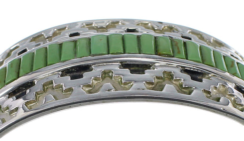 Southwest Sterling Silver Turquoise Well-Built Cuff Bracelet CX49282