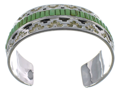 Southwest Sterling Silver Turquoise Well-Built Cuff Bracelet CX49282