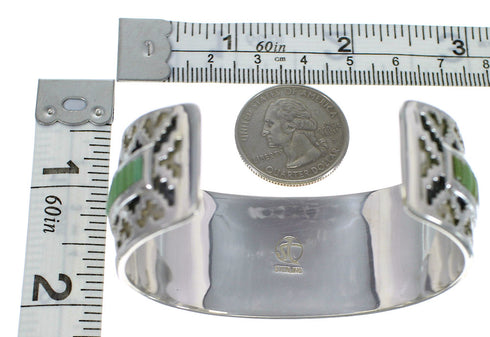 Southwest Sterling Silver Turquoise Well-Built Cuff Bracelet CX49282
