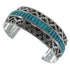 Sterling Silver Southwest Turquoise Inlay Heavy Cuff Bracelet CX49294