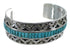 Sterling Silver Southwest Turquoise Inlay Heavy Cuff Bracelet CX49294