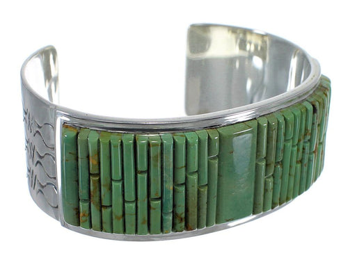 Turquoise Sterling Silver Southwest Cuff Bracelet CX49428