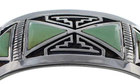 Southwestern Sterling Silver Turquoise Inlay Cuff Bracelet CX49451