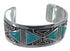 Southwestern Turquoise Inlay Sterling Silver Cuff Bracelet CX49452
