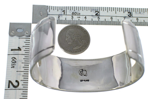 Southwestern Turquoise Inlay Sterling Silver Cuff Bracelet CX49452