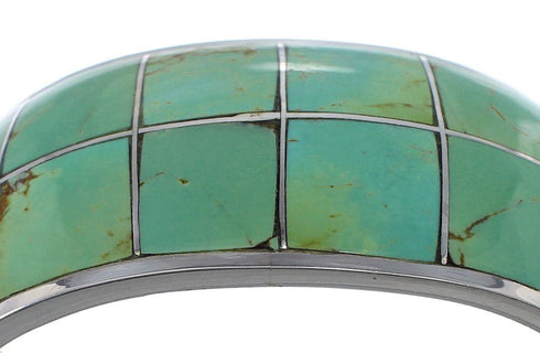 Southwest Turquoise Genuine Sterling Silver Cuff Bracelet CX49507