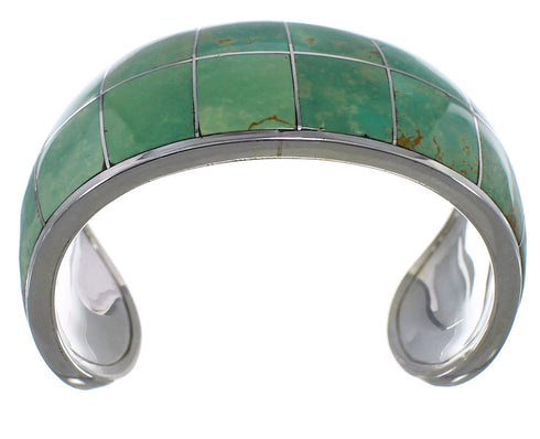 Southwest Genuine Sterling Silver Turquoise Cuff Bracelet CX49508