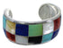 Southwest Authentic Sterling Silver Multicolor Cuff Bracelet CX49519