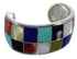 Authentic Sterling Silver Southwest Multicolor Cuff Bracelet CX49520