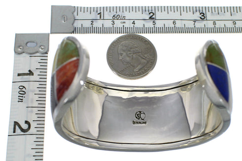 Authentic Sterling Silver Southwest Multicolor Cuff Bracelet CX49520