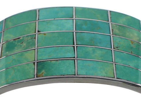 Sterling Silver Southwest Turquoise Inlay Cuff Bracelet CX49527