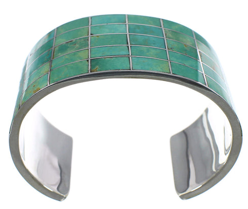 Sterling Silver Southwest Turquoise Inlay Cuff Bracelet CX49527