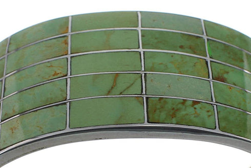 Southwestern Sterling Silver Turquoise Inlay Cuff Bracelet CX49530