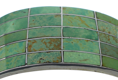 Turquoise Inlay Southwestern Sterling Silver Cuff Bracelet CX49534