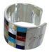 Multicolor Inlay Southwest Sterling Silver Cuff Bracelet CX49553