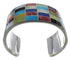 Multicolor Inlay Southwest Sterling Silver Cuff Bracelet CX49553