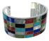 Multicolor Inlay Sterling Silver Southwest Cuff Bracelet CX49554