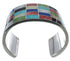Multicolor Inlay Sterling Silver Southwest Cuff Bracelet CX49554