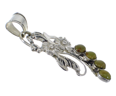 Turquoise Genuine Sterling Silver Flower Pendant AX49581