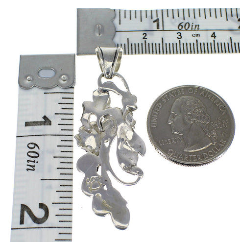 Turquoise Genuine Sterling Silver Flower Pendant AX49581