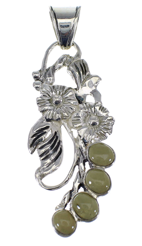 Turquoise And Silver Flower Pendant AX49583