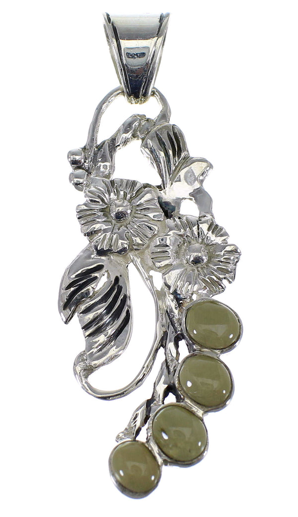 Turquoise And Silver Flower Pendant AX49583