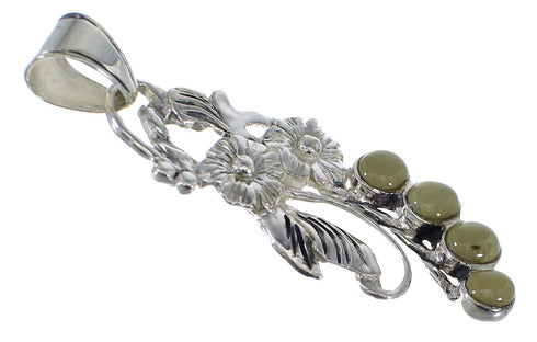Turquoise And Silver Flower Pendant AX49583
