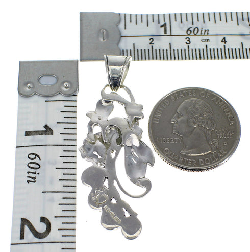 Turquoise And Silver Flower Pendant AX49583