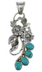 Sterling Silver And Turquoise Flower Pendant AX49585