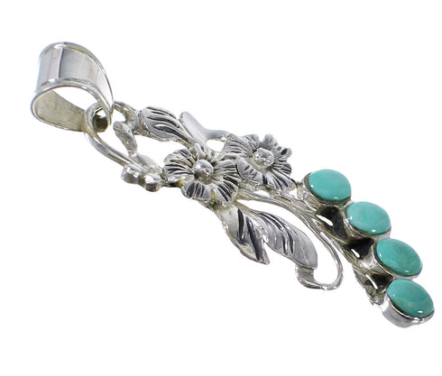 Genuine Sterling Silver And Turquoise Flower Pendant AX49595