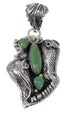 Sterling Silver And Turquoise Feather Pendant AX49625