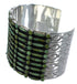 Turquoise Needlepoint Sturdy Sterling Silver Cuff Bracelet CX49556
